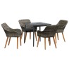 Ensemble de salle à manger pour jardin 5 pcs Gris polyrotin 622371622371