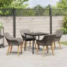 Ensemble de salle à manger pour jardin 5 pcs Gris polyrotin 622371622371