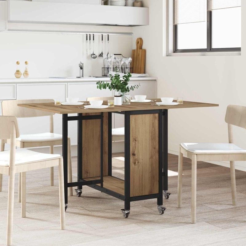 Table à manger pliante avec roulettes 130 x 80 x 76,5 cm 622372622372