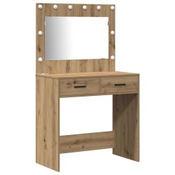 Ensemble de table de maquillage avec LED 3 pc Chêne artisanal 622374622374