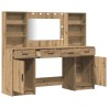 Ensemble de table de maquillage avec LED 3 pc Chêne artisanal 622374622374