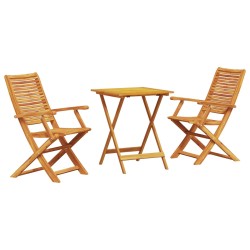Ensemble bistro pliant 3 pcs Marron Bois d'Acacia Massif 622380622380