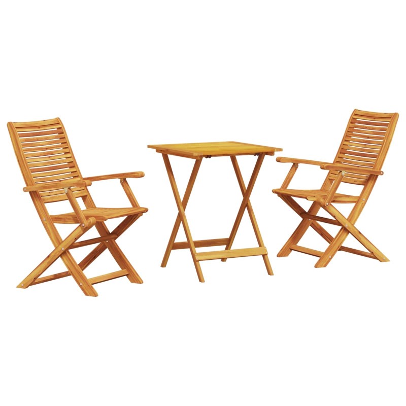Ensemble bistro pliant 3 pcs Marron Bois d'Acacia Massif 622380622380