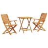 Ensemble bistro pliant 3 pcs Marron Bois d'Acacia Massif 622380622380