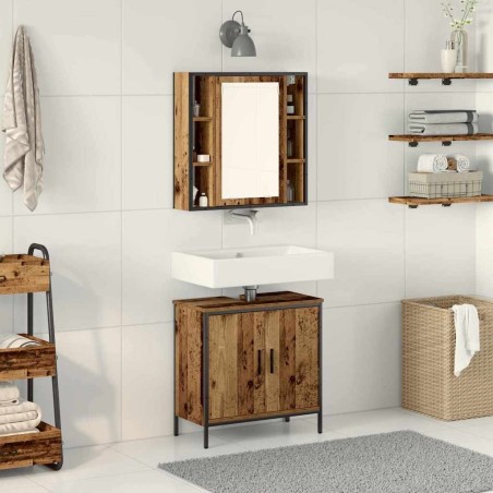 Ensemble de mobilier de salle de bain avec étagère 2 pcs Marron 622387622387