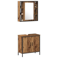 Ensemble de mobilier de salle de bain avec étagère 2 pcs Marron 622387622387