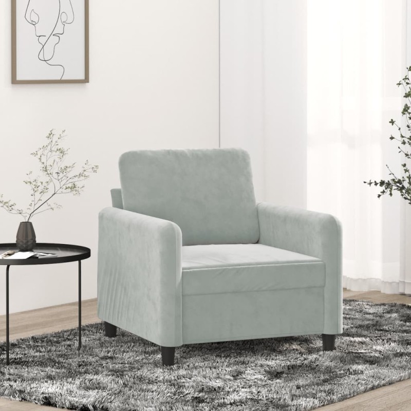 Fauteuil Gris clair 60 cm Velours 622389622389
