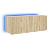 Meuble TV mural avec lumières LED chêne sonoma 80x35x31 cm 622392622392