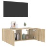 Meuble TV mural avec lumières LED chêne sonoma 80x35x31 cm 622392622392