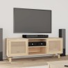 Meuble TV Marron 105x30x40 cm Bois de pin massif rotin naturel 622393622393