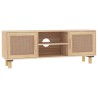 Meuble TV Marron 105x30x40 cm Bois de pin massif rotin naturel 622393622393