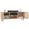 Meuble TV Marron 105x30x40 cm Bois de pin massif rotin naturel 622393622393
