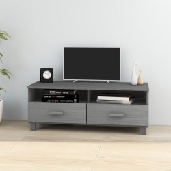 Meuble TV HAMAR Gris foncé 106x40x40 cm Bois massif de pin 622394622394