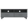 Meuble TV HAMAR Gris foncé 106x40x40 cm Bois massif de pin 622394622394