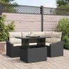 Ensemble de canapé de jardin avec coussin 5 pcs Noir et Crème 622396622396