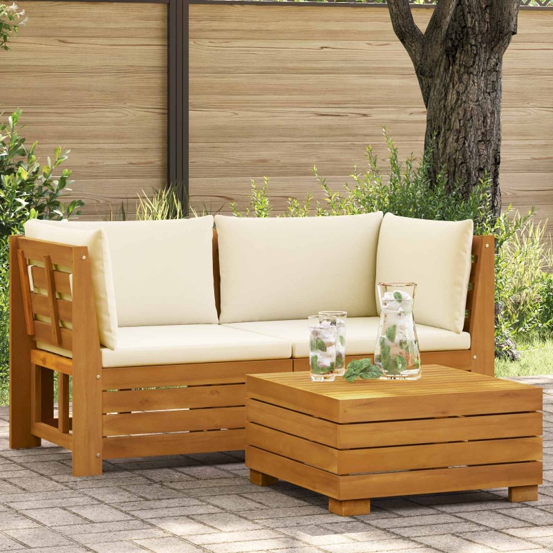 Ensemble de salon de jardin 2 Pièce Marron Bois d'Acacia Massif 622400622400