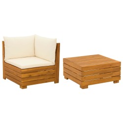 Ensemble de salon de jardin 2 Pièce Marron Bois d'Acacia Massif 622400622400