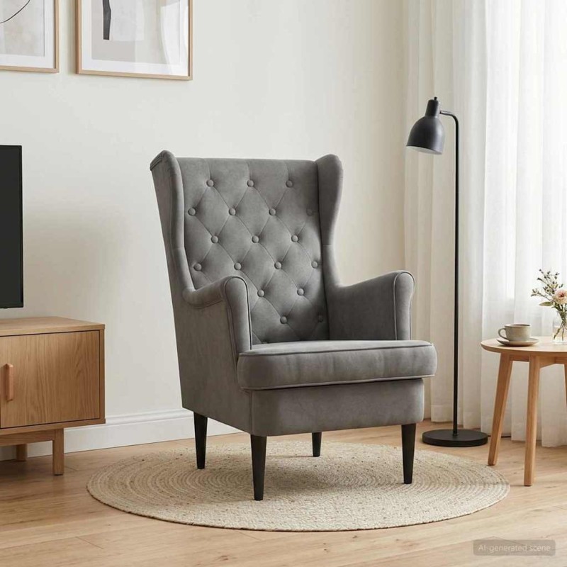 Fauteuil Gris foncé Velours 622402622402