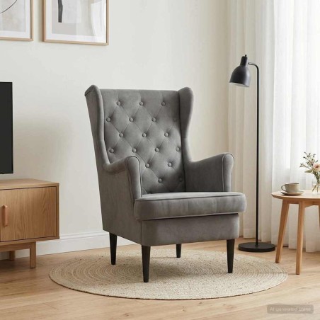 Fauteuil Gris foncé Velours 622402622402