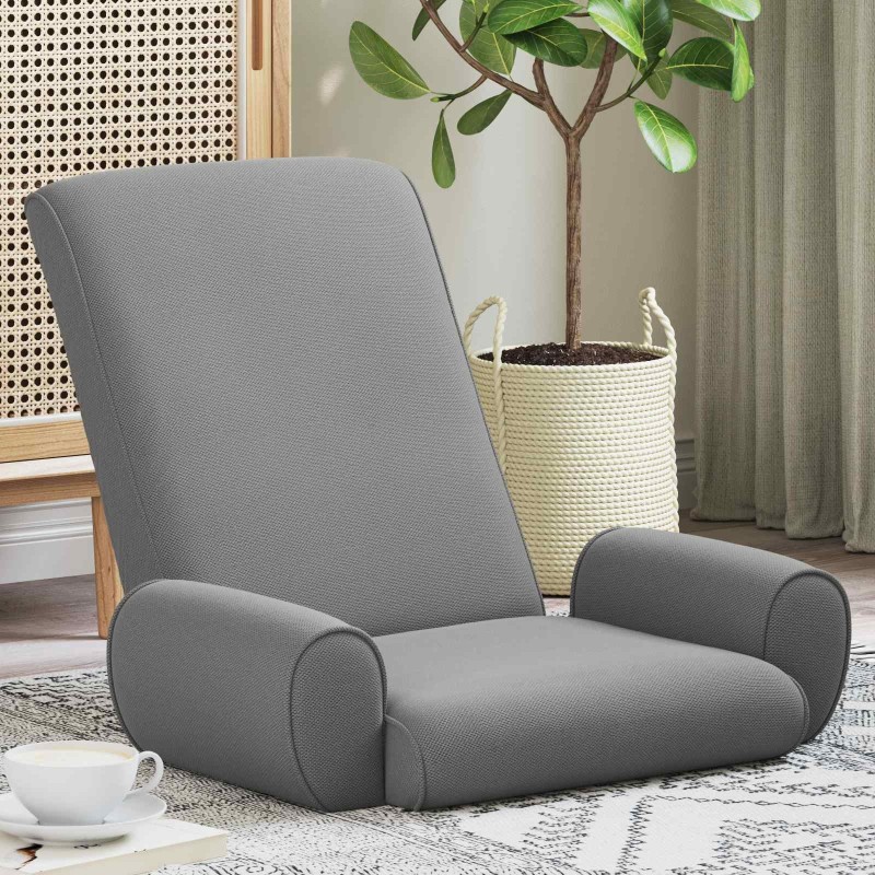 Fauteuil de sol ajustable Gris foncé Velours grainé 622406622406