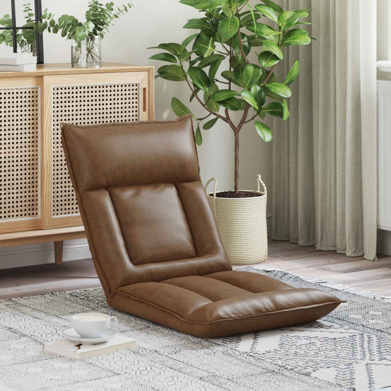 Fauteuil de sol ajustable Marron Tissu 622408622408