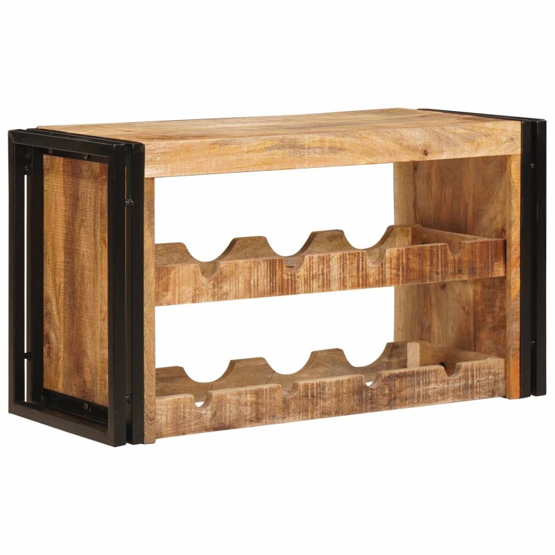 Étagère à vin Marron 80 x 45 x 33 cm Bois de mangue brut solide 622410622410