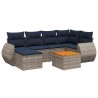Ensemble de canapé de jardin 7 pcs avec coussins gris résine tressée 622411622411