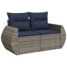 Ensemble de canapé de jardin 8 pcs avec coussins gris résine tressée 622413622413