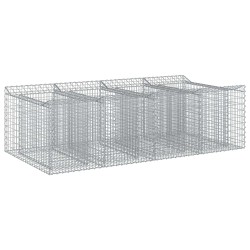 Lit surélevé gabion 2 pcs Argenté 622416622416