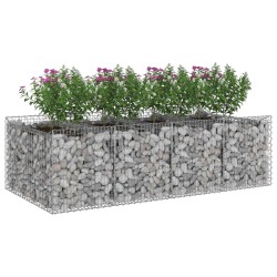 Lit surélevé gabion 2 pcs Argenté 622416622416