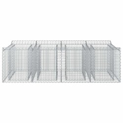 Lit surélevé gabion 2 pcs Argenté 622416622416