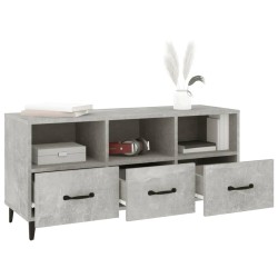 Meuble TV Gris béton 102x35x50 cm Bois d'ingénierie 622418622418