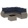 Ensemble de canapé de jardin 6 pcs avec coussins gris résine tressée 622419622419