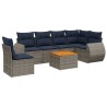Ensemble de canapé de jardin 7 pcs avec coussins gris résine tressée 622423622423