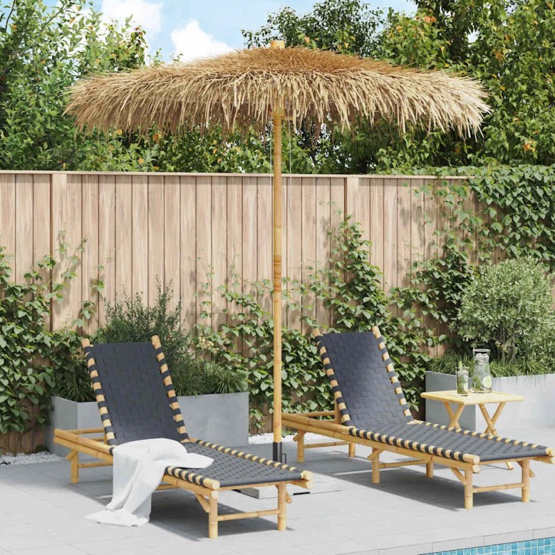 Parasol Tiki avec toile en feuille de bananier 240 cm en bambou 622426622426