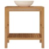 Armoire de toilette en teck solide avec lavabo en marbre Crème 622428622428