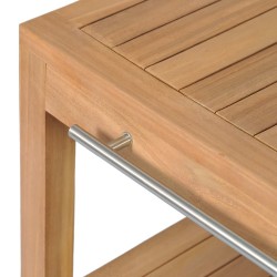 Armoire de toilette en teck solide avec lavabo en marbre Crème 622428622428