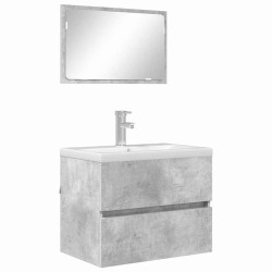 Ensemble de mobilier de salle de bain avec tiroir Gris béton 622433622433
