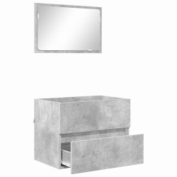 Ensemble de mobilier de salle de bain avec tiroir Gris béton 622433622433