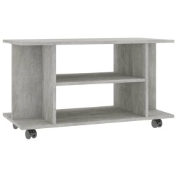 Meuble TV et roulettes gris béton 80x40x45 cm bois d'ingénierie 622435622435
