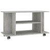 Meuble TV et roulettes gris béton 80x40x45 cm bois d'ingénierie 622435622435