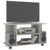 Meuble TV et roulettes gris béton 80x40x45 cm bois d'ingénierie 622435622435