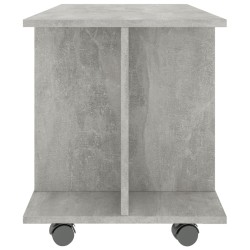 Meuble TV et roulettes gris béton 80x40x45 cm bois d'ingénierie 622435622435