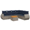 Ensemble de canapé de jardin 7 pcs avec coussins gris résine tressée 622436622436