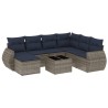 Ensemble de canapé de jardin 8 pcs avec coussins gris résine tressée 622443622443
