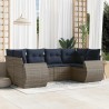 Ensemble de canapé de jardin 6 pcs avec coussins gris résine tressée 622445622445