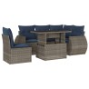 Ensemble de canapé de jardin 6 pcs avec coussins gris résine tressée 622446622446