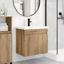 Meuble de salle de bain avec robinet Chêne artisanal 622447622447
