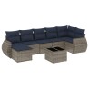 Ensemble de canapé de jardin 8 pcs avec coussins gris résine tressée 622450622450