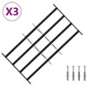 Grille de sécurité pour fenêtres avec 4 barres croisées 3 pcs 622455622455